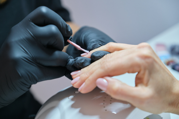 photo of nails getting done